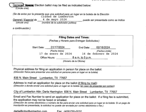 Notice of Deadline to File App for Place on Ballot