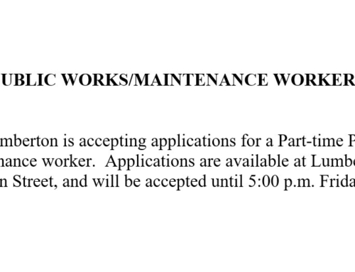 PART-TIME PUBLIC WORKS/MAINTENANCE WORKER NEEDED