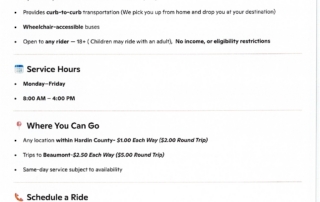 Southeast TX Transit Service